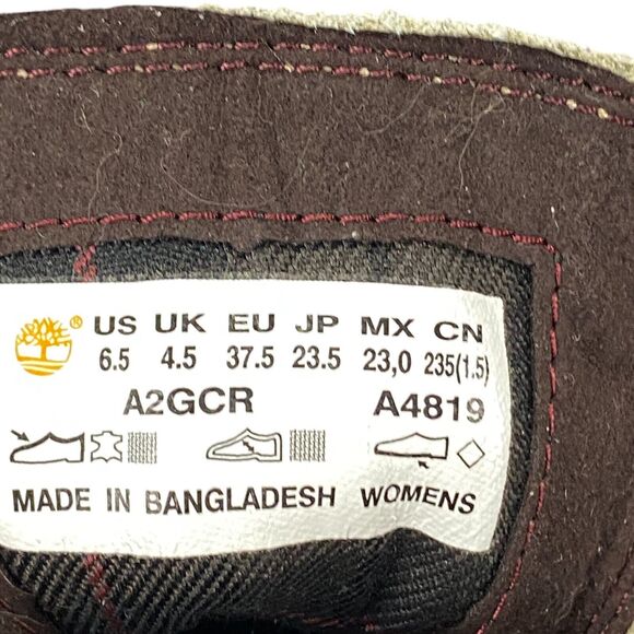 Timberland Mid Hiker Boots Womens 6.5 Brown Animal Print Comfort Lace Up A2GCR - Picture 6 of 16